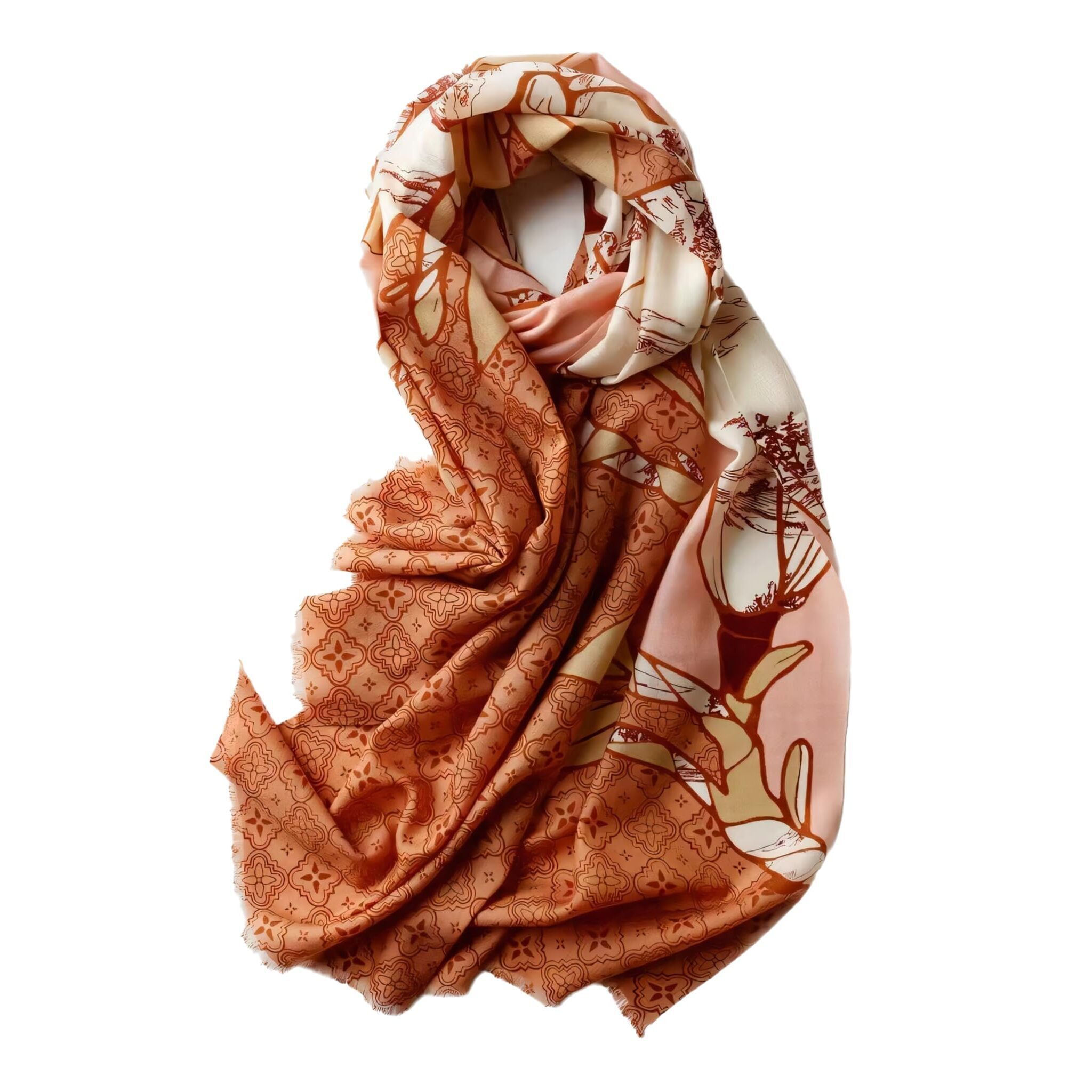 6479 Cashmere-Soft Mercerized Wool Shawl Pashmina Lightweight Travel Wrap &